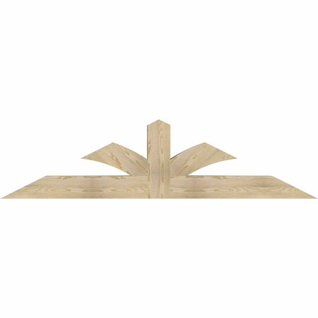 Ekena Millwork Richland Rough Sawn Timber Gable Bracket, Douglas Fir, 84"W x 21"H x 6"D x 6"F, 6/12 Pitch GBW084X21X0606RIC00RDF